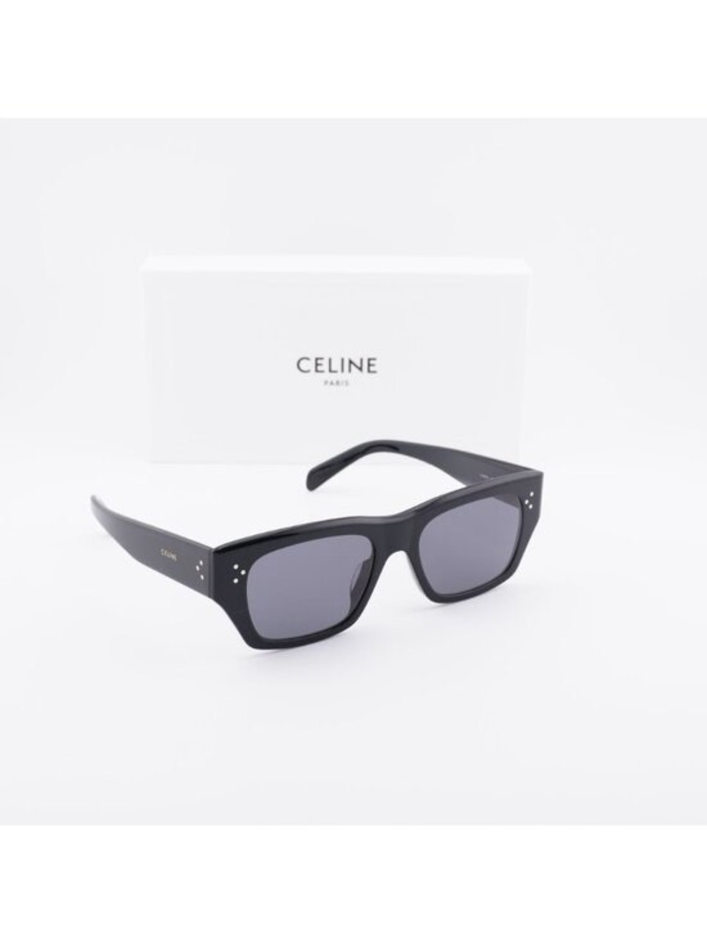 Celine Black Square-Frame Sunglasses with Gray Lenses